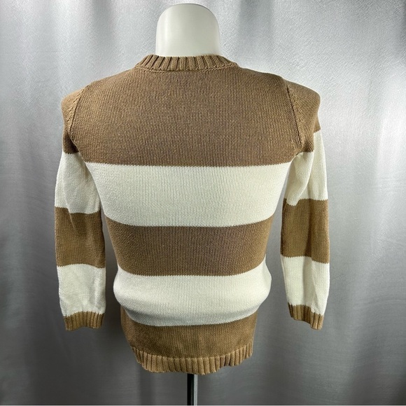 Loft Women's Tan & White Sequin Stripe Sweater S - Picture 6 of 6